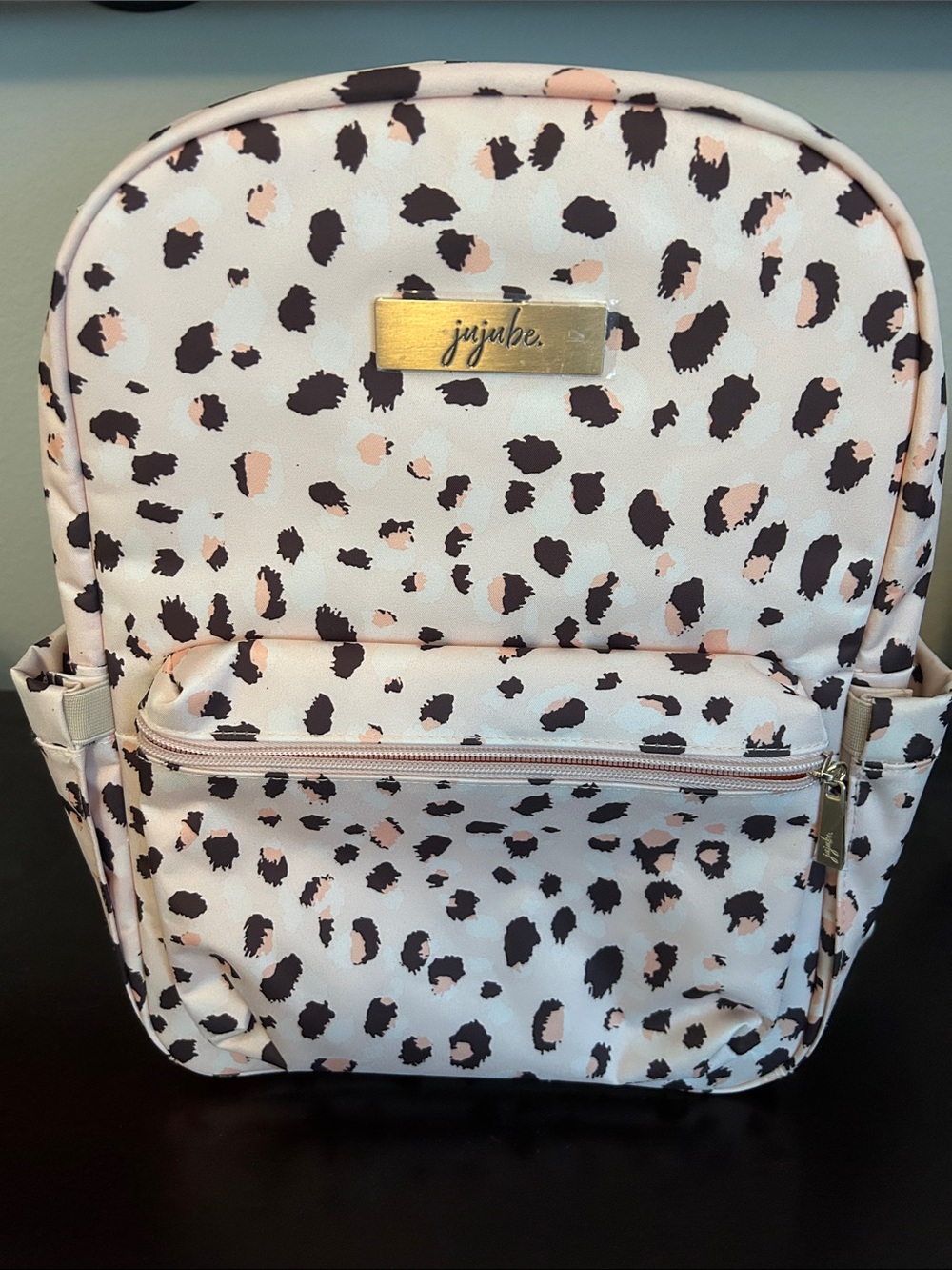 Ju-Ju-Be baby pink Backpack with Black and Pink Leopard Spots